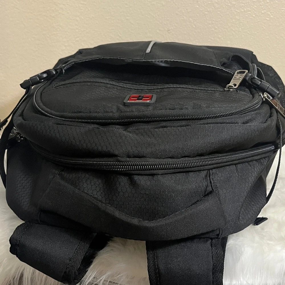 Swiss Black Laptop Travel Backpack